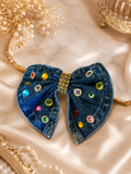 Denim Jewel Statement Bow Accessory