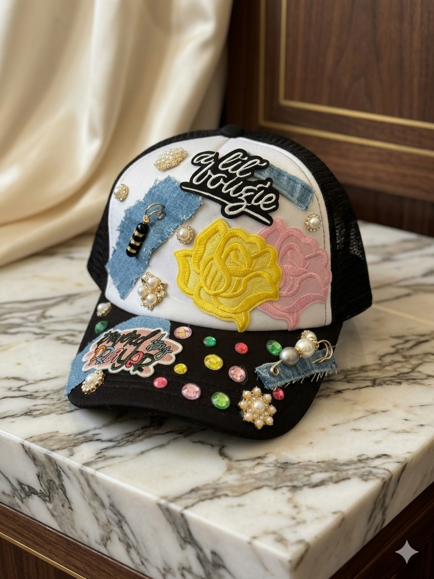 “Girl Boss” Embellished Statement Trucker Hat